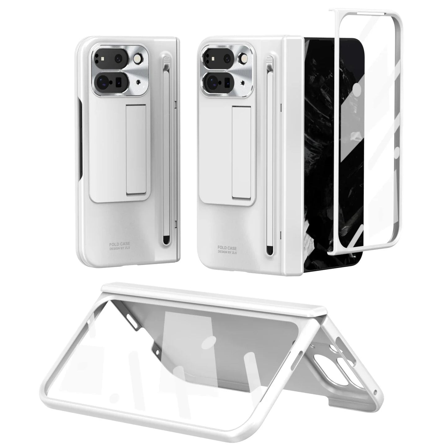 Luxury One-Piece Plating Folding Case for Google Pixel 9 Pro Fold - 360° Full Protection Folding Cover