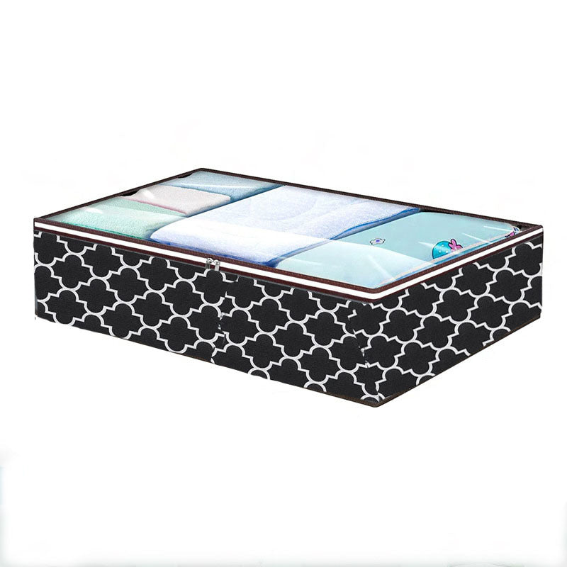 90L Large Underbed Storage Bag – Under Bed Organizer with PVC Window for Clothes, Quilts, Blankets, and Bedding